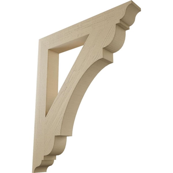 5.5 in. x 48 in. x 40 in. Olympic Traditional Rough Cedar Woodgrain Timberthane Polyurethane Bracket, Primed Tan