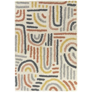 Marie Cream 5 ft. 3 in. x 7 ft. Abstract Area Rug