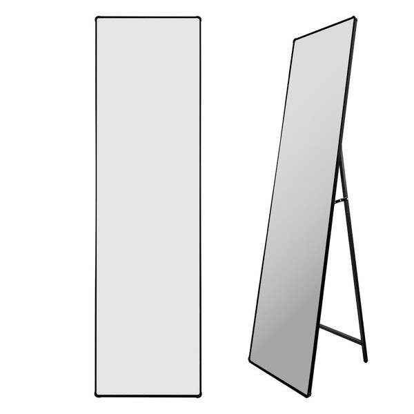 Unbranded 16 in. W x 61 in. H Rectangular Framed Tilt Wall Full Body  Bathroom Vanity Mirror in Black