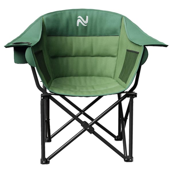 Outdoor Portable Folding Chairs Oversized Folding Camping Chair Supports 500 lbs. Moon Chair, Green
