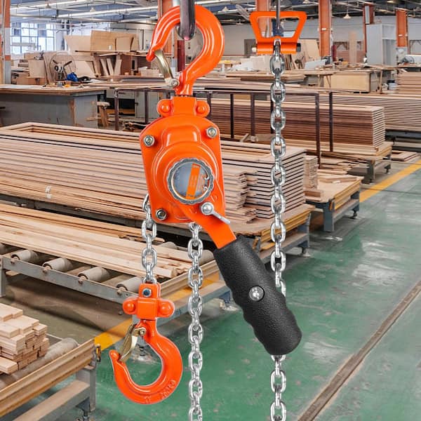 Manual Lever Chain Hoist,1/4 Ton 550 lbs. Capacity 10 FT. Come Along, G80 Galvanized Carbon Steel with Double-Pawl Brake