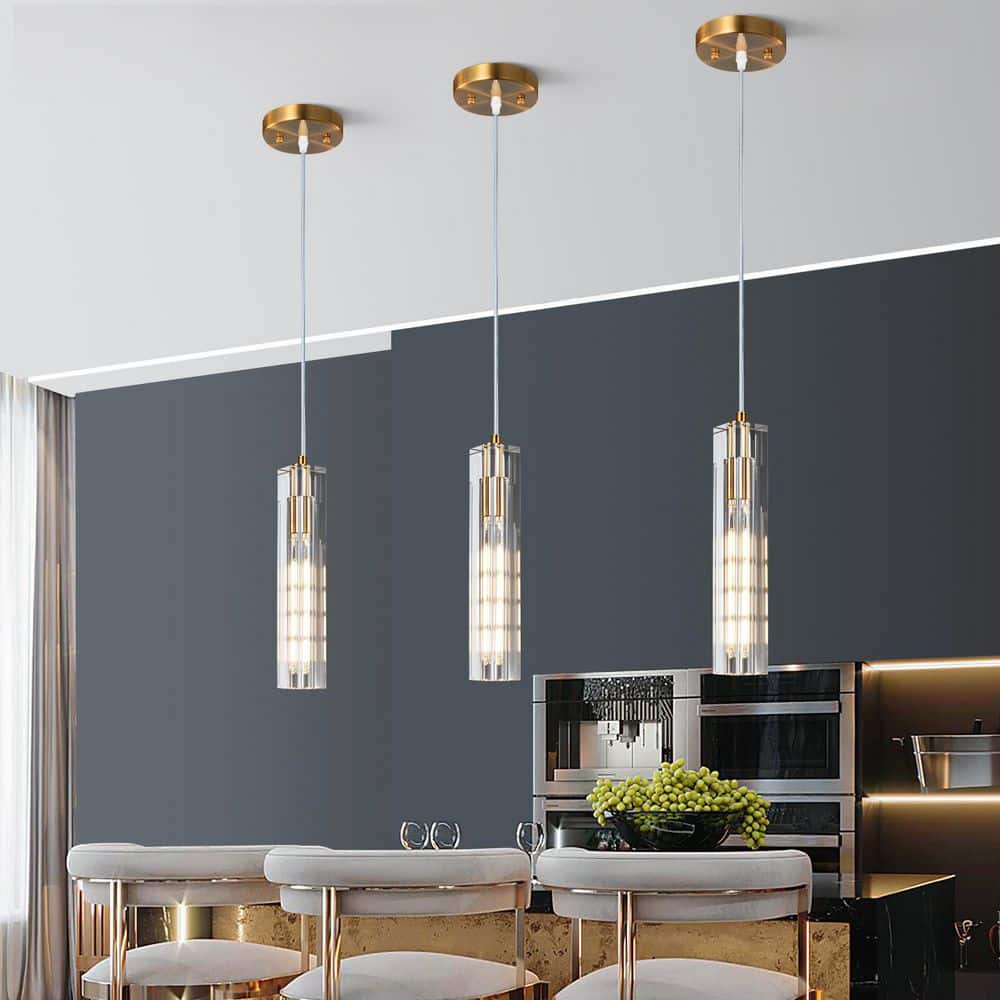 Home Lighting 60W 1-Light Gold Modern Crystal Pendant Light Fixtures Mini Pendant Light for Kitchen Island(3-Pack) price history on PriceWatchPro