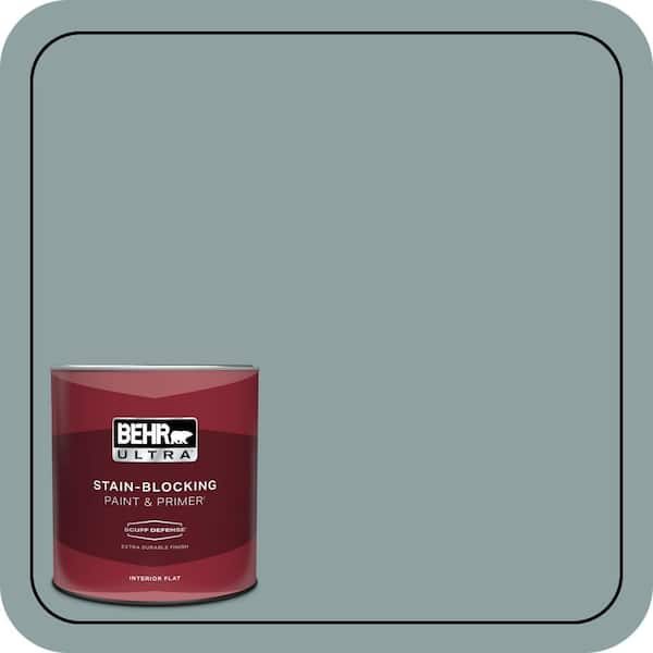BEHR ULTRA 1 qt. #N440-4 October Sky Extra Durable Flat Interior Paint & Primer
