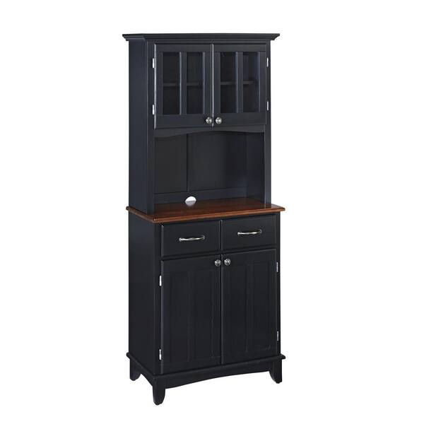 HOMESTYLES Black and Cherry Buffet with Hutch