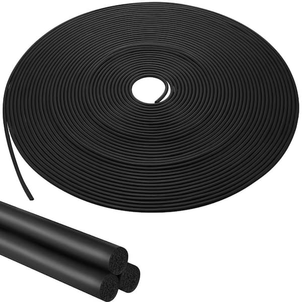 Angel Sar 1/4 in. x 50 ft. Foam Backer Rod, Concrete Expansion Joint Filler for Gaps and Joints, Black