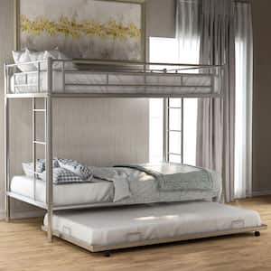 Silver Twin over Twin Bunk Bed with Trundle