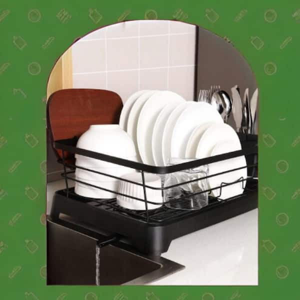 Unbranded Rust-Proof Dish Drying Rack with Tray, Stainless Steel Heavy Duty Space-Saving Countertop and Cabinet, Dish Rack