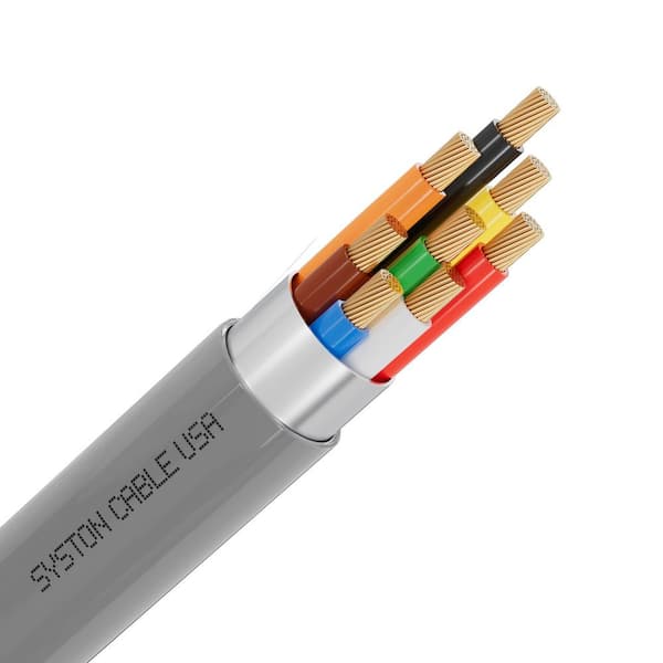 250 ft. 18/8 Gray CMR Shielded Stranded Copper Low Voltage Security/Alarm/Control Wire Riser Rated UV Resistant UL/ETL