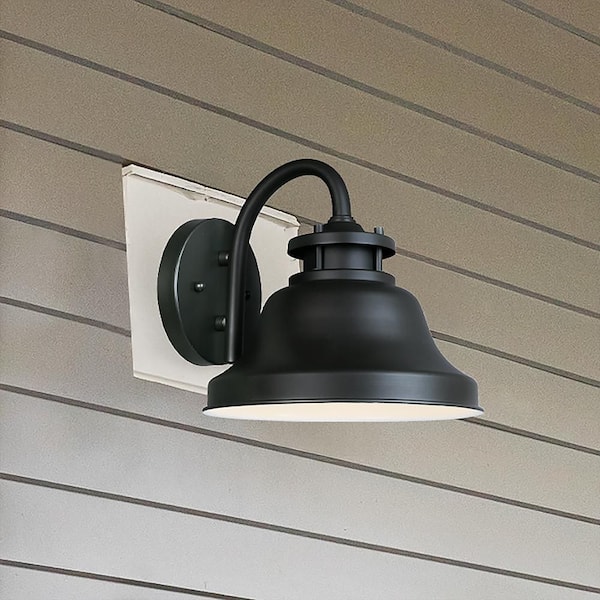 Designers Fountain Bayport Bronze Dark Sky 1-Light Outdoor Line Voltage Hardwired Porch Light Wall Sconce with No Bulb Included