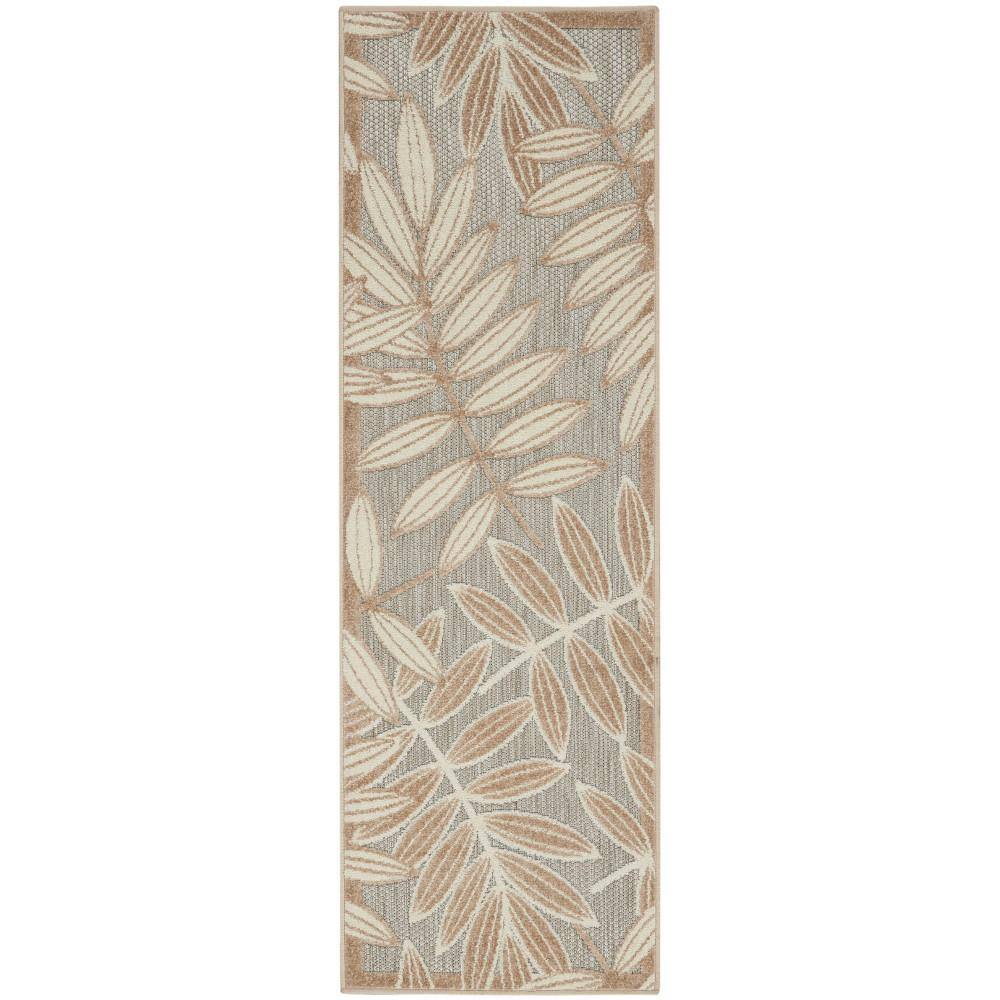 Nourison Aloha Natural 2 ft. x 6 ft. Kitchen Runner Floral Modern ...