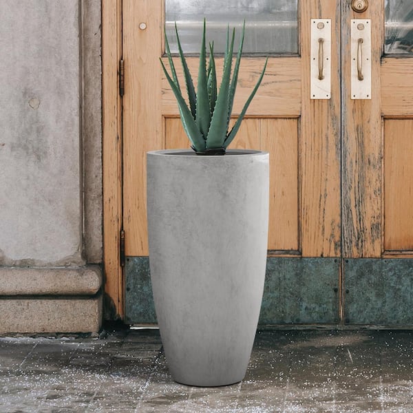 Tremont Tall Round Tapered Planter™ - Concrete Gray 2 Pack