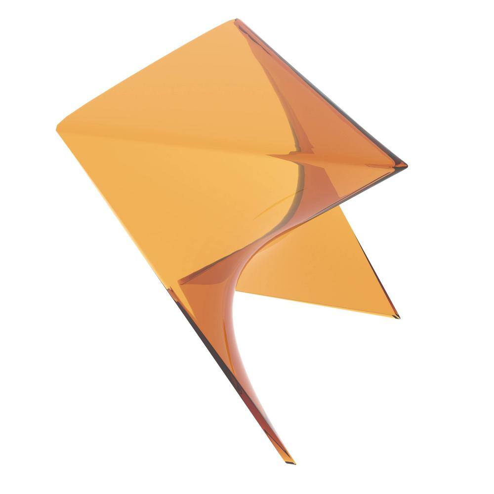 Randolph Transparent Tea Plastic Triangular Side Table
