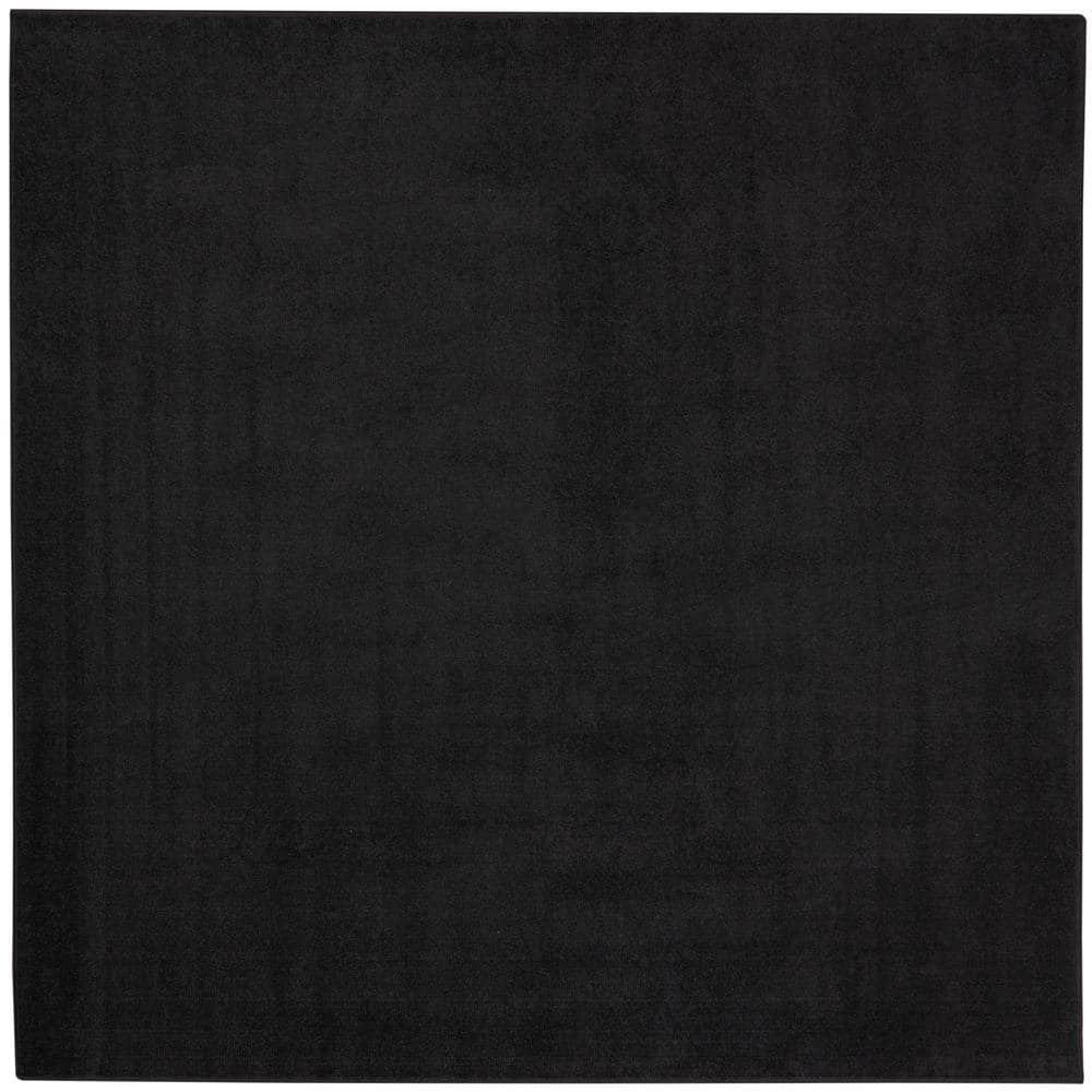 Nourison Essentials 7 ft. x 7 ft. Square Black Solid Contemporary ...