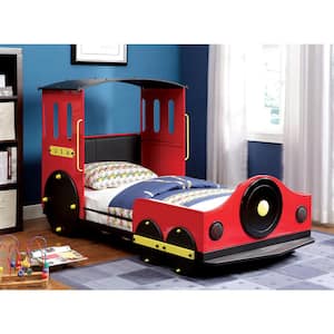 Ash Meadow Red and Black Steel Train Twin Bed