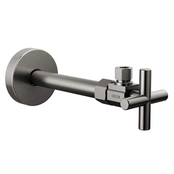 1/2 in. x 7.75 in. L Black Stainless Brass Angled Supply Stop Valve