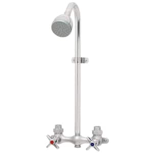 Exposed Shower with Cross Handles 1.75gpm 2-Handle 1-Spray Shower Faucet in Chrome Valve Included