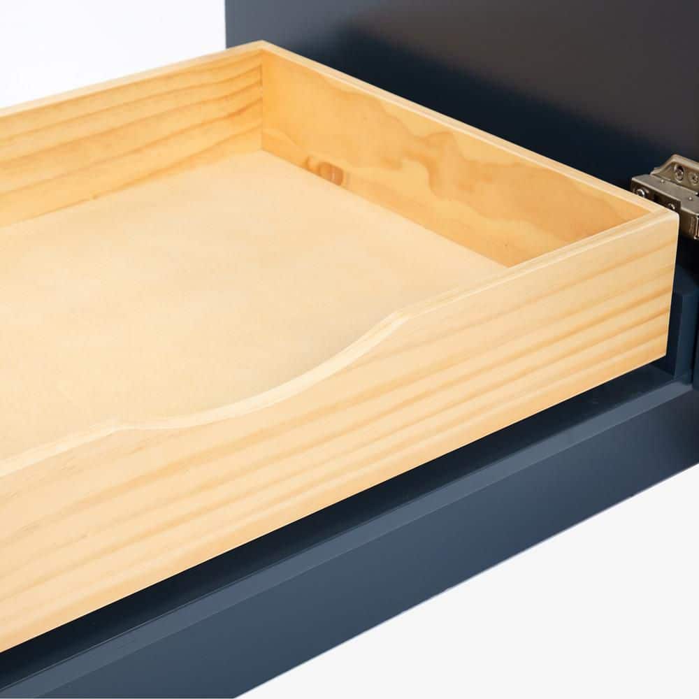 Midnight Blue Wood Freestanding Single Bathroom Vanity Base