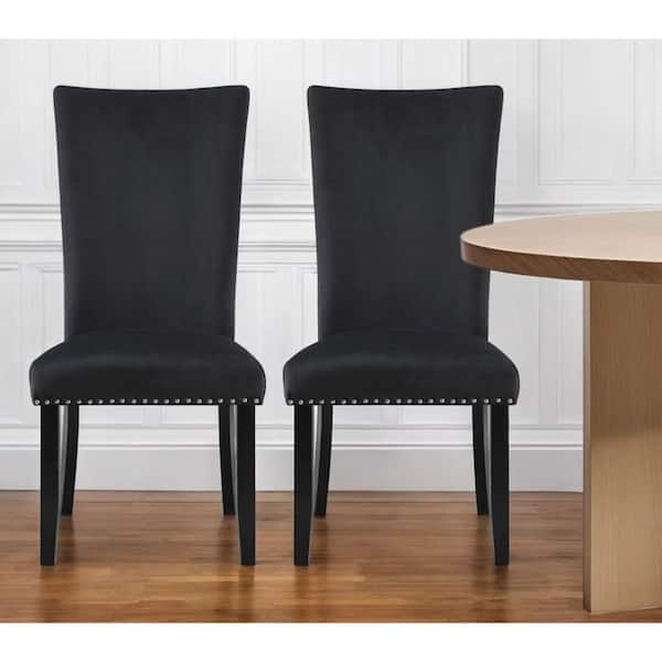 Black Metal Side Chair Set of 2