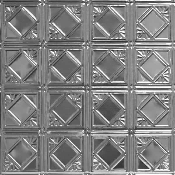 FROM PLAIN TO BEAUTIFUL IN HOURS Carnivale Steel (Unfinished) 2 ft. x 2 ft. Decorative Nail Up Tin Ceiling Tile (48 sq. ft./case)