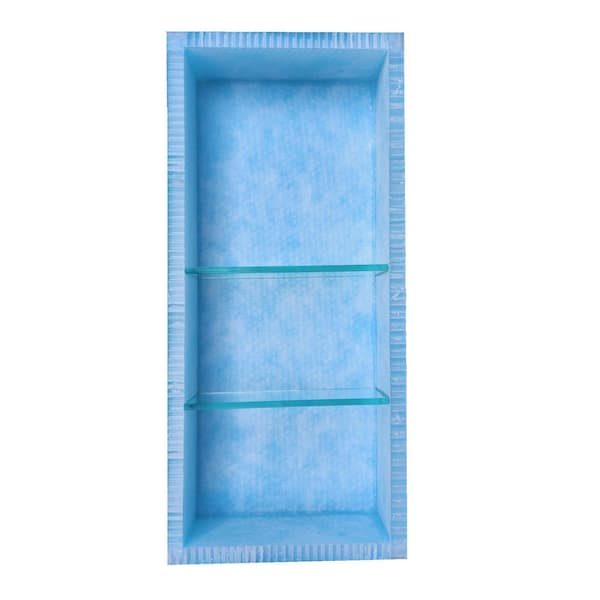 Shower Niche 12 in. W x 29 in. L x 4 in. T (Inside) Bonded with Waterproof Membrane (Tile ready) with Two Glass Shelves