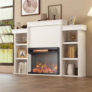 23 in. 3-Sided Electric Fireplace Insert Heater 1500-Watt with Thermostat and Remote Control