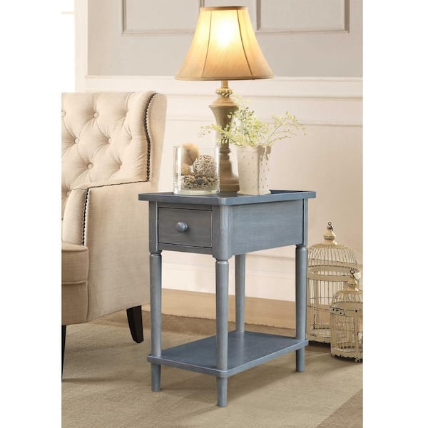 International Concepts Washed Heather Gray 12 in. Wide Narrow Side Table