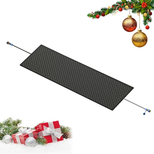 10 ft. x 24 in. Heated Snow Melting Mats Outdoor Anti-Slip Heated Driveway Snow Melting Mats Ramps with Power Cord