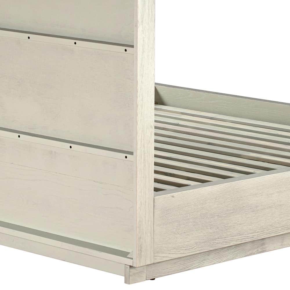 81.5 in. W Abbey Silver Grey Oak Frame King Platform Bed - thumbnail 7