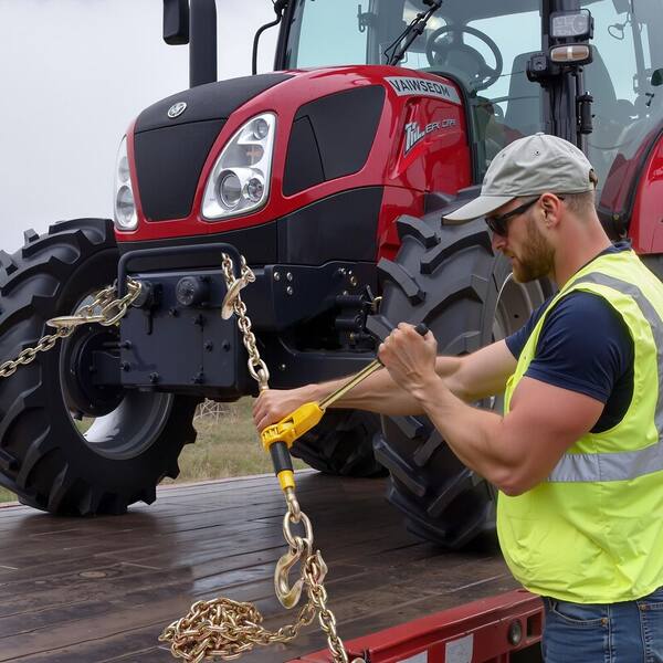 Ratchet Chain Binder, 9200 lbs. Working Load, Fits 3/8-1/2 in. Chains Heavy-Duty with Handles for Truck, Hauling, Towing