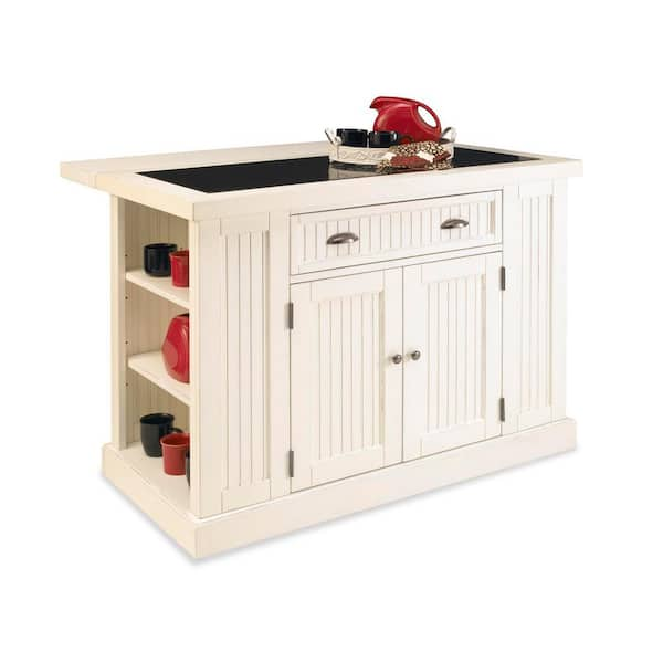 HOMESTYLES Nantucket White Kitchen Island With Granite Top