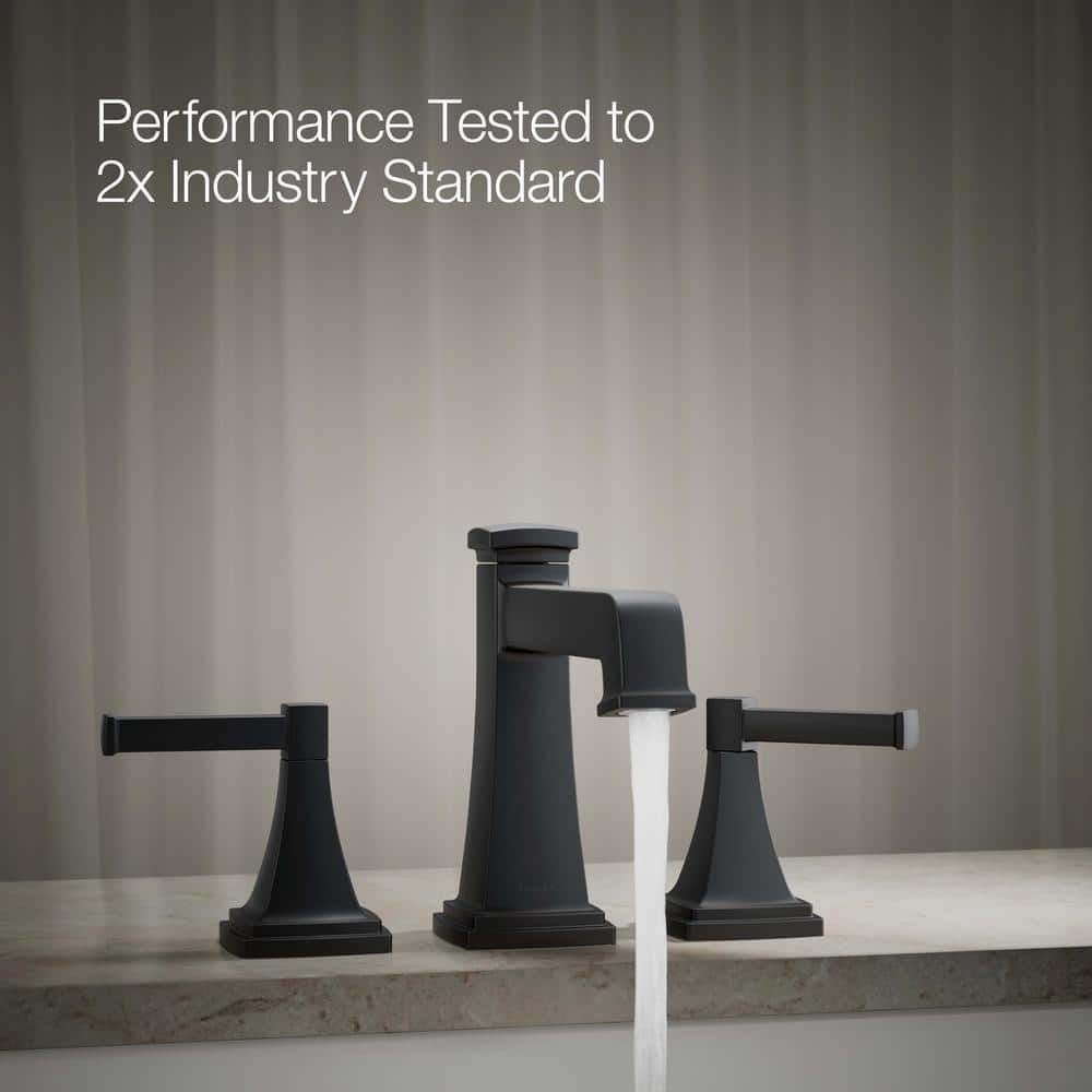 Matte Black Deck Mount Bath Faucet Trim Kit with Diverter Spout