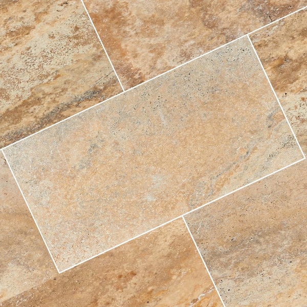 MSI Take Home Tile Sample - Porcini 6 in. x 6 in. Tumbled Travertine Paver Tile (0.25 sq. ft.)