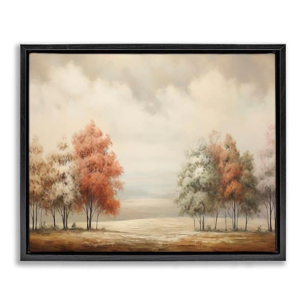 Stupell Industries Muted Autumn Treeline by Franklyn Gregory Black Floater Frame Nature Graphic Art Print 17 in. x 21 in.