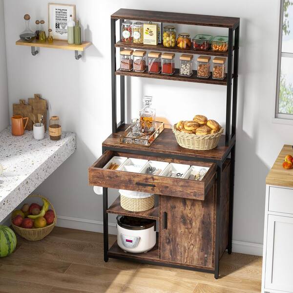 Bakers rack with drawers and doors new arrivals