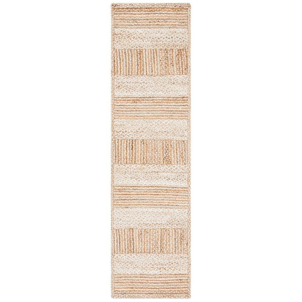 Natural Fiber Beige/Ivory 2 ft. x 11 ft. Woven Striped Runner Rug price history on PriceWatchPro