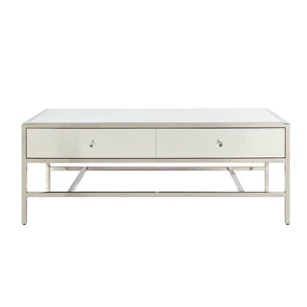 Acme 80555 Weigela Coffee Table - Mirrored & Chrome - 18 x 48 x 24 in.