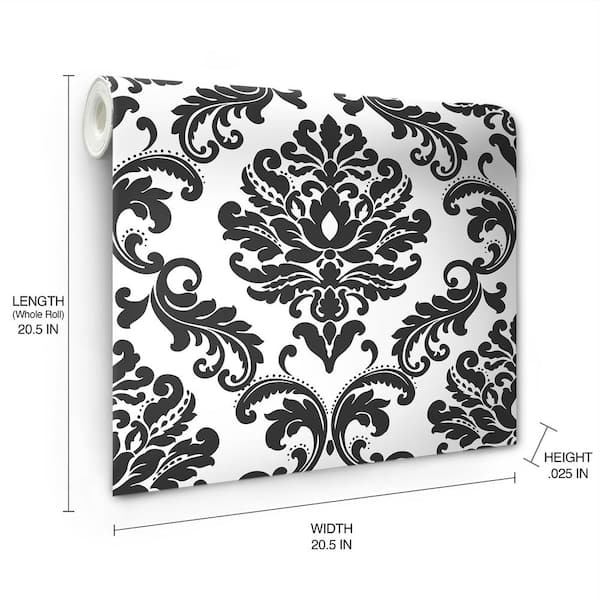 Black and White Digital Paper Damask Floral Digital Paper 