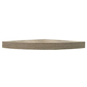 14 in. W x 14 in. D x 1.5 in. H Light Gray Driftwood Floating Corner Shelf