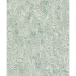 Beck Green Leaf Paper Textured Non-Pasted Wallpaper Roll