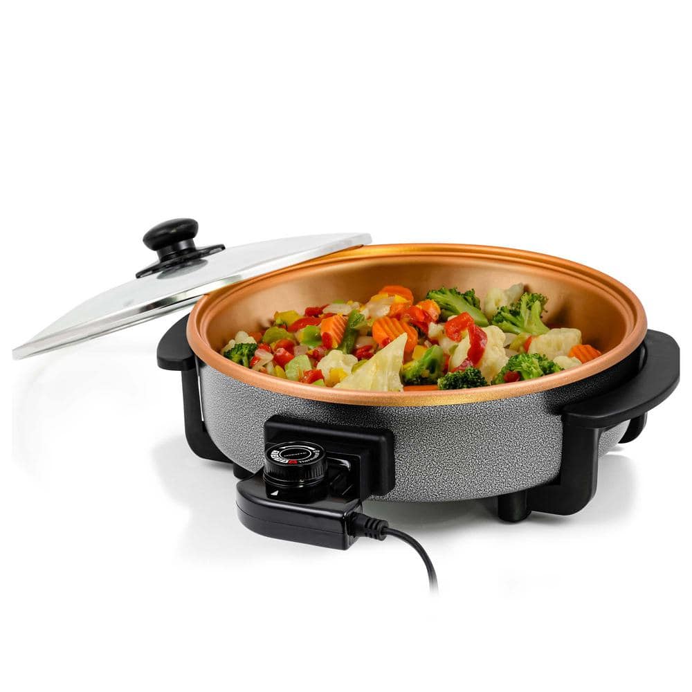 Details about   Ovente Electric Skillet 12 Inch with Nonstick Aluminum Body Copper SK11112CO 