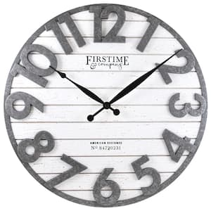 FirsTime & Co. Black Sawyer Shiplap Wall Clock
