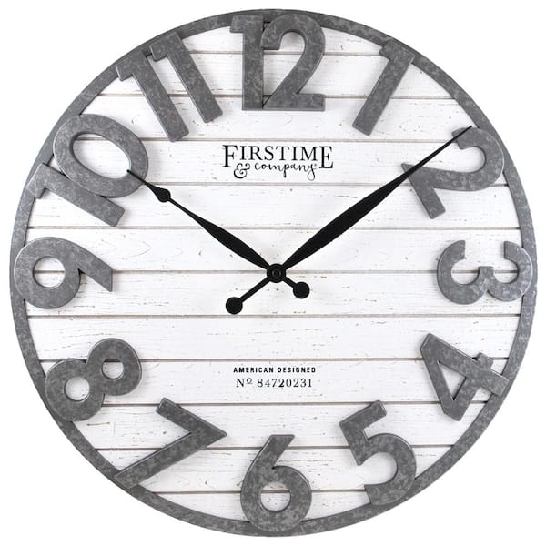 FirsTime & Co. FirsTime & Co. Black Sawyer Shiplap Wall Clock
