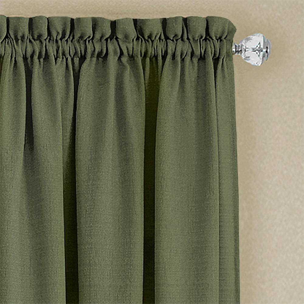 Green and Camel Light Filtering Rod Pocket Drapes