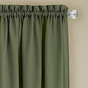Darcy 14 in. L Polyester Window Curtain Valance in Green/Camel