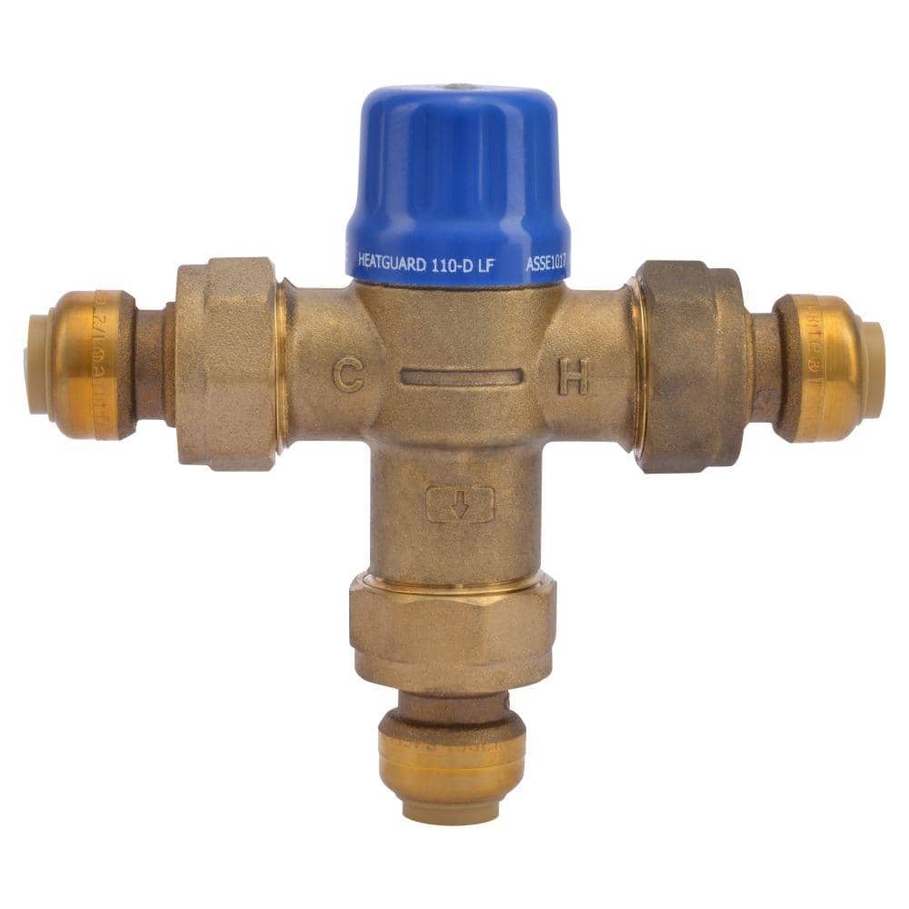 1/2 Inch Brass Thermostatic Mixing Valve with Push-Fit Connections
