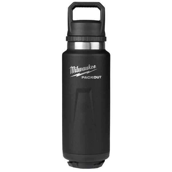Milwaukee PACKOUT Black 36 oz. Insulated Bottle W/Chug Lid 48-22 