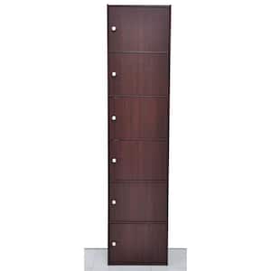 16 in. x 71 in. Mahogany Cube Organizer with Doors