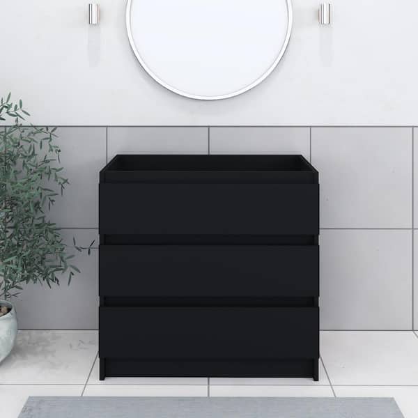 VOLPA USA AMERICAN CRAFTED VANITIES Pepper 36 in. W x 20 in. D Bath Vanity Cabinet Only in Black