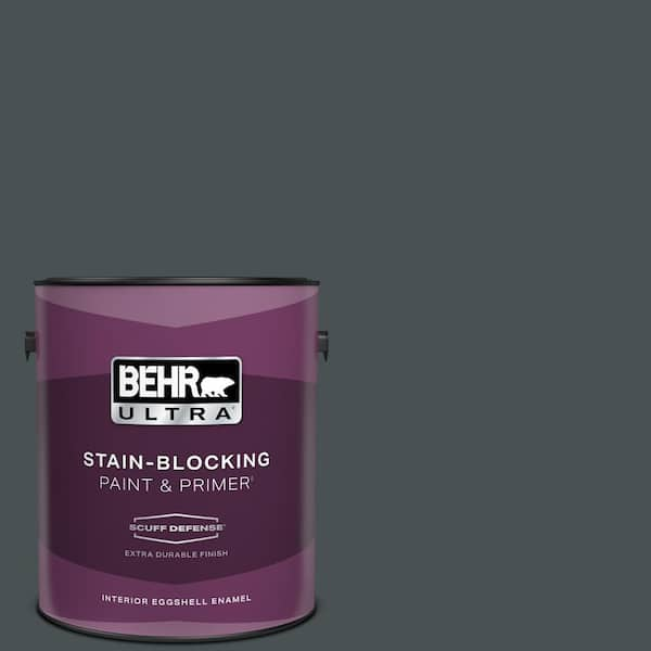 BEHR ULTRA 1 gal. #720F-7 Dark As Night Extra Durable Eggshell Enamel Interior Paint & Primer