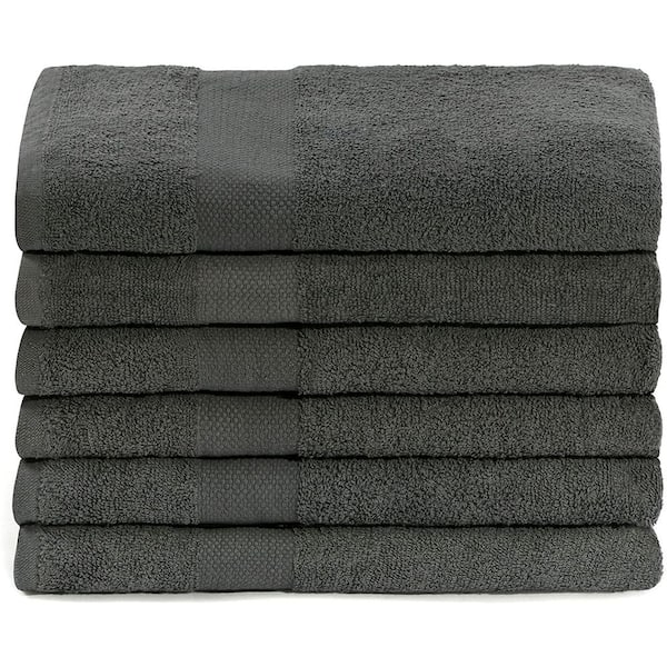 6-Piece White/Black Luxury Quick Dry 100% Cotton Bath Towel Set 888103GBB -  The Home Depot